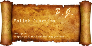 Pallek Jusztina névjegykártya